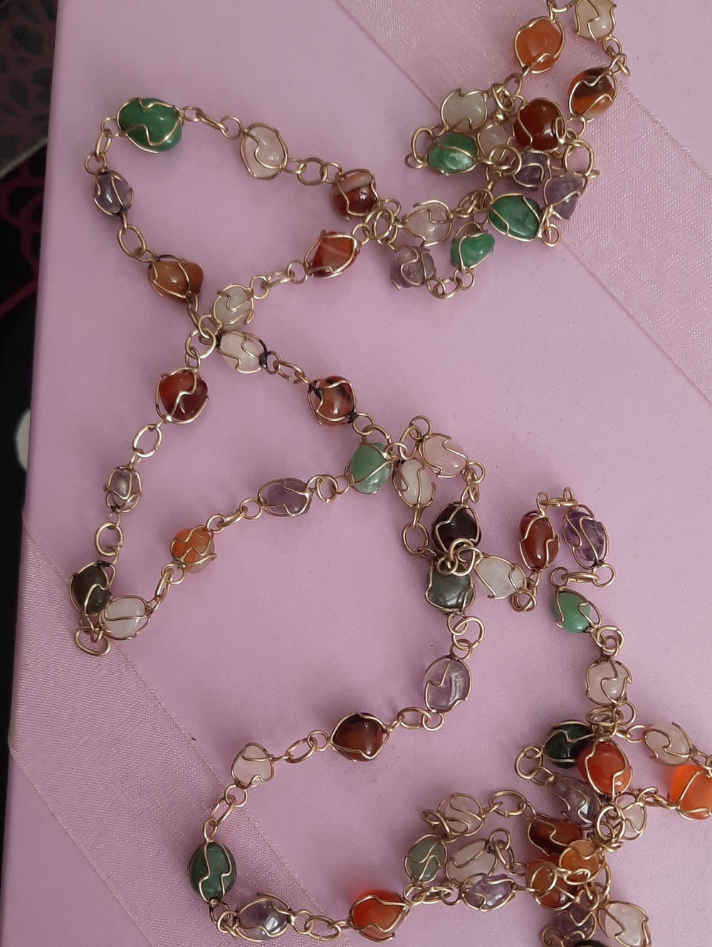 Multi-Color Natural Stone Necklace - Picture 3 of 3